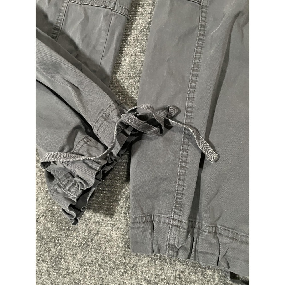 Abercrombie & Fitch Cargo Pants Mens XS Gray Garment Dyed Drawstring Hem - Picture 2 of 15